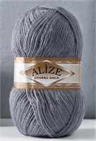 Пряжа Alize Angora gold 80% акрил/20% шерсть 100гр, цв.87 Т.серый