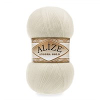 Пряжа Alize Angora gold 80% акрил/20% шерсть 100гр, цв.01 Кремовый