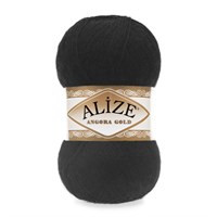 Пряжа Alize Angora gold 80% акрил/20% шерсть 100гр, цв.60 Черный