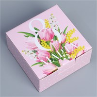 Коробка сборная «8 марта», 15х15х7см 105100