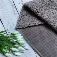 Мех искусственный тедди 50*50 см цвет серый 105784