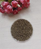 бисер Китай металлик №8, 50 гр т.золото