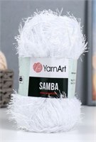 Пряжа YarnArt Samba 100% полиэстер 100гр, 501 Отбелка 106143