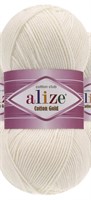 Пряжа Alize cotton gold 55% хлопок/45% акрил №62 Молочный