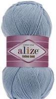 Пряжа Alize cotton gold 55% хлопок/45% акрил №40 Голубой