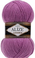 Пряжа Alize lanagold classic 51% акрил/49% шерсть 100гр №440 Т.сухая роза