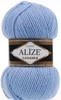 Пряжа Alize lanagold classic 51% акрил/49% шерсть 100гр №40 Голубой