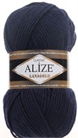 Пряжа Alize lanagold classic 51% акрил/49% шерсть 100гр №58 Т.синий