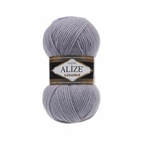 Пряжа Alize lanagold classic 51% акрил/49% шерсть 100гр №200 Сиренево-серый