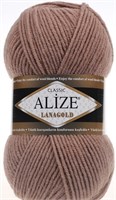 Пряжа Alize lanagold classic 51% акрил/49% шерсть 100гр №584 Кофе с молоком