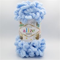 Пряжа Alize Puffy 100% Микрополиэстер 100гр №183, св.голубой