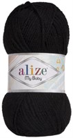 Пряжа Alize My Baby 100% акрил, 50г №60 Черный