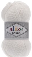 Пряжа Alize Extra 90% акрил/10% шерсть 100гр/220м №55 Белый