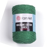 Пряжа YarnArt Macrame Cotton Lurex 75% хлопок/13% полиэстер/12% металлик 250г №728 Изумрудно зеленый 106926