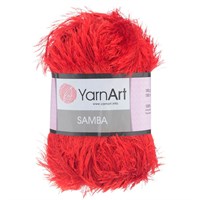 Пряжа YarnArt Samba 100% полиэстер 100гр, 156 Красный 10721