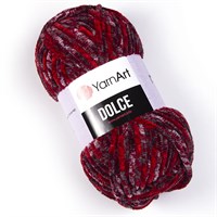 Пряжа "Dolce" 100% микрополиэстер 120м/100гр №805 красный/серый/белый