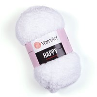 Пряжа YarnArt Happy 100% полиэстер, 100г/175м №770 Белый