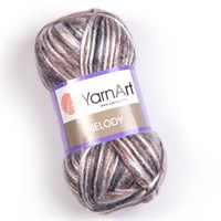 Пряжа YarnArt Melody 9% шерсть/21% акрил/70% полиамид, 100г/230м №907 Белый/Беж/Серый