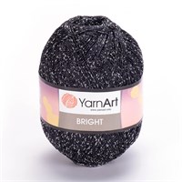 Пряжа YarnArt Bright 80% полиамид/20% люрекс, 90г/340м №107 Черный/Серебро