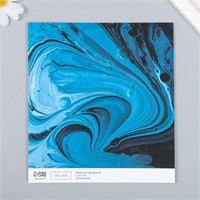 Бумага д/скрапбукинга "Разводы голубой краски", 180гр 15,5х17см 108193