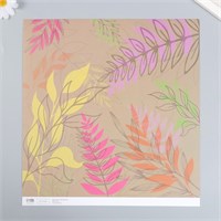 Бумага д/скрапбукинга "Гербарий", 180гр 30,5х32см 108194