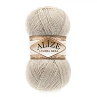 Пряжа Alize Angora gold 80% акрил/20% шерсть 100гр, цв.152 Бежевый меланж