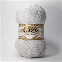 Пряжа Alize Angora gold 80% акрил/20% шерсть 100гр, цв.168 Белая зима