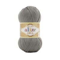 Пряжа Alize Diva 100% микрофибра цв.87 Серый