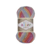 Пряжа Alize Diva Batik 100% микрофибра, 100г/350м №3242 радуга