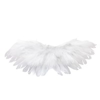 Крылья с перьями, на резинках д/кукол 16*4см, цв белый