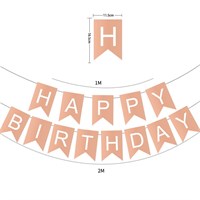 Гирлянда-флажки на ленте 16,5*11,5см "Happy Birthday" 3,2м Цв.персиковый 109608
