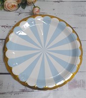 Набор одноразовых тарелок Луч бело-голубой22см 10шт