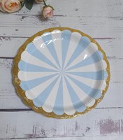 Набор одноразовых тарелок Луч бело-голубой 17,5см 10шт