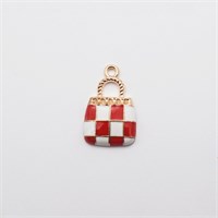 Подвеска Сумка шахматка (красный) 1,3*2,1см, 1 шт  109791