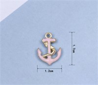 Подвеска Якорь (розовый/золото) 1,2х1,7см, 1шт  109809
