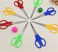 Ножницы канцелярские 16,5см ручки пластик цвет ассорти