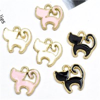 Подвеска металл котик 1,3*1,3 см, цв розовый 110447