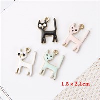 Подвеска металл котик тонкий эмаль глазки, цв розовый 110453
