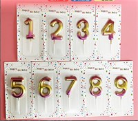 Свеча цифра золото-малиновый градиент "6" 6см 110633