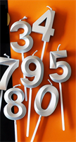 Свеча цифра серебро геометрия "9"  5см 110651