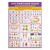 Плакат "Английский язык для дошкольников" фиолетовый фон, А2