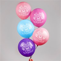 Шар воздушный 12" "С днём рождения", коты, н-р 5шт 112582