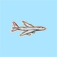 Термоаппликация «Самолёт», 4,5*2,2см, цвет белый 112990