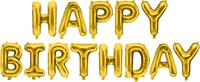 Н-р фольгированных шаров букв "Happy Birthday" 16" цвет золото 113150