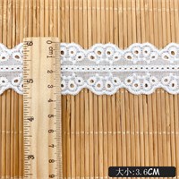 Кружево шитье рюши двустор кружочки шишечки 3,6 см белое  113660
