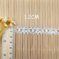 Кружево гипюр ажурное 1,2 см бантики гирлянды узкое белое  113667