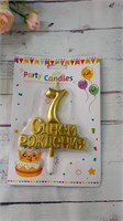 Свеча цифра золото С Днем Рождения "7" 8см 114903
