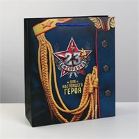 Пакет ламинированный «Для настоящего героя!», 26×30×9см 115298
