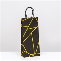 Пакет крафт под бутылку "Геометрия", 14х8х32см 115354