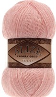 Пряжа Alize Angora gold Simli 75% акрил/20% шерсть/5% металлик 100гр №363 Св. розовый